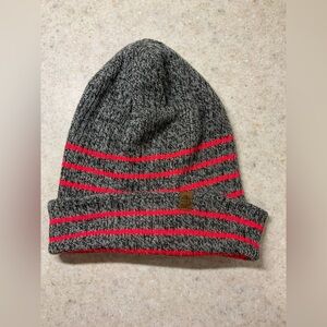 Empyre Charcoal and Crimson Striped Beanie